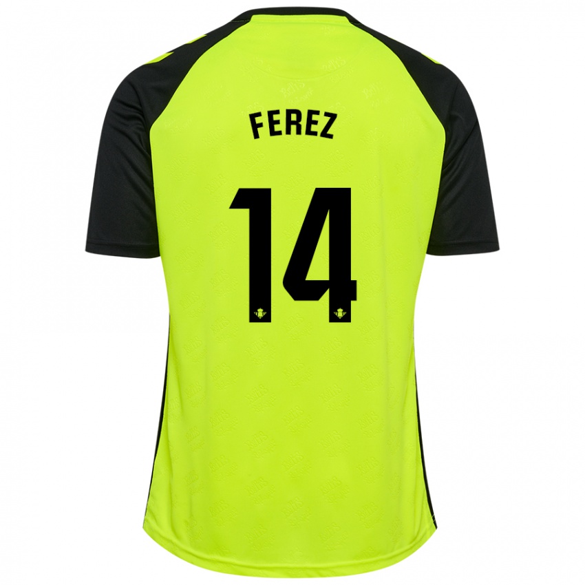 Uomo Maglia Carolina Férez #14 Giallo Fluorescente Nero Kit Gara Away 2024/25 Maglietta