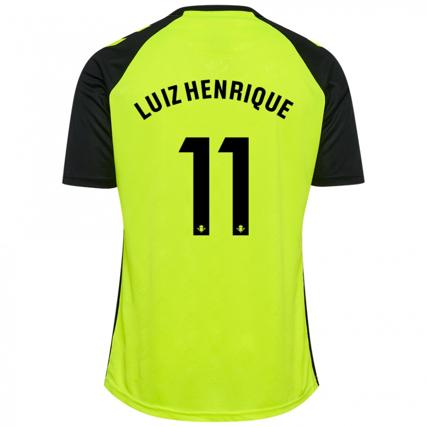 Uomo Maglia Luiz Henrique #11 Giallo Fluorescente Nero Kit Gara Away 2024/25 Maglietta