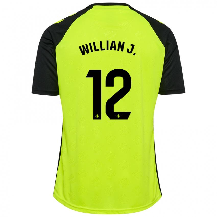 Uomo Maglia Willian Jose #12 Giallo Fluorescente Nero Kit Gara Away 2024/25 Maglietta