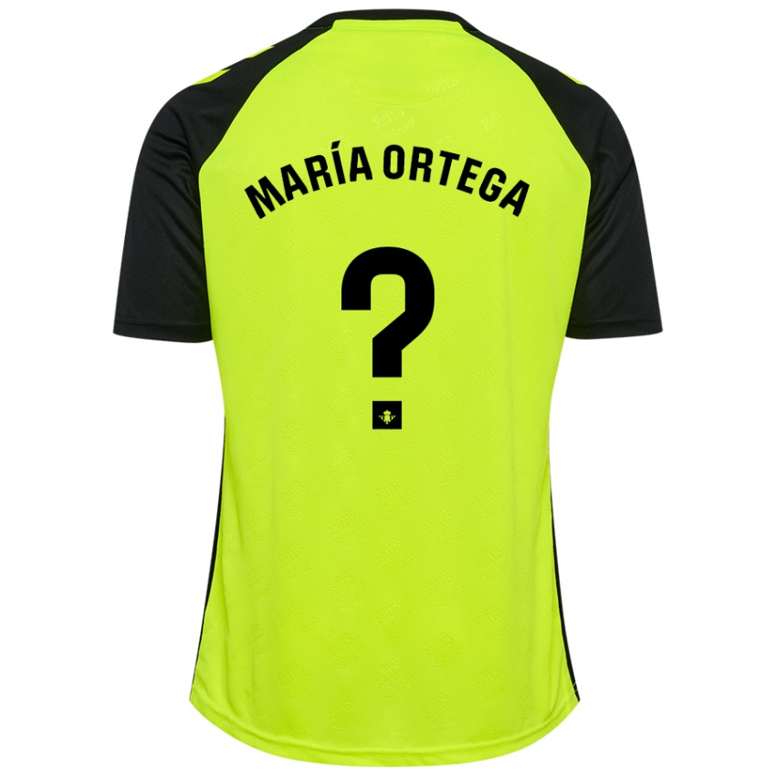 Uomo Maglia José María Ortega #0 Giallo Fluorescente Nero Kit Gara Away 2024/25 Maglietta