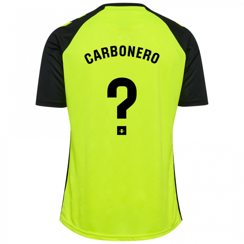 Uomo Maglia Marco Carbonero #0 Giallo Fluorescente Nero Kit Gara Away 2024/25 Maglietta