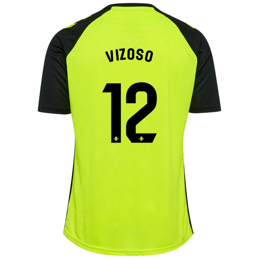 Uomo Maglia Paula Vizoso Prieto #12 Giallo Fluorescente Nero Kit Gara Away 2024/25 Maglietta