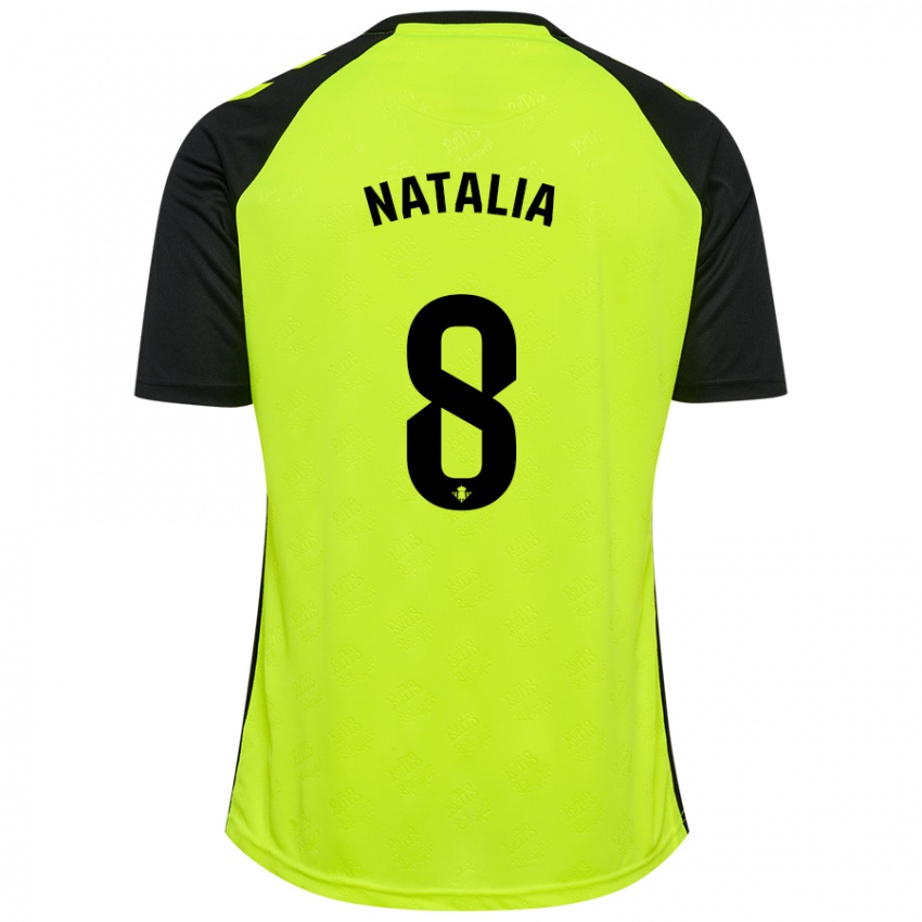 Uomo Maglia Natalia Montilla Martinez #8 Giallo Fluorescente Nero Kit Gara Away 2024/25 Maglietta