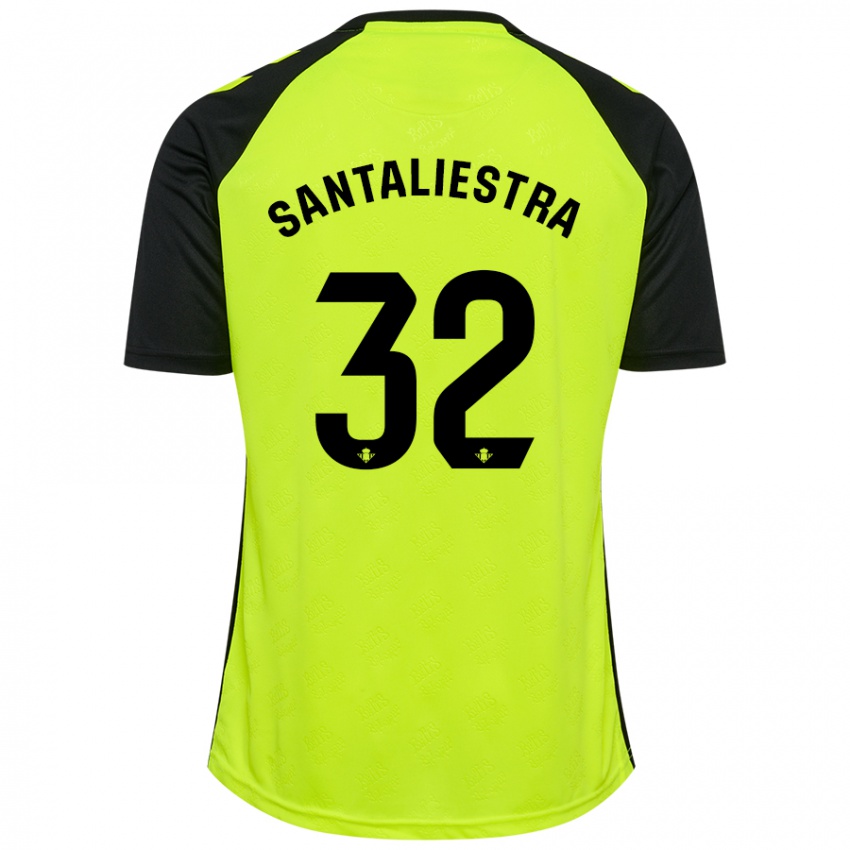 Uomo Maglia Carla Santaliestra #32 Giallo Fluorescente Nero Kit Gara Away 2024/25 Maglietta