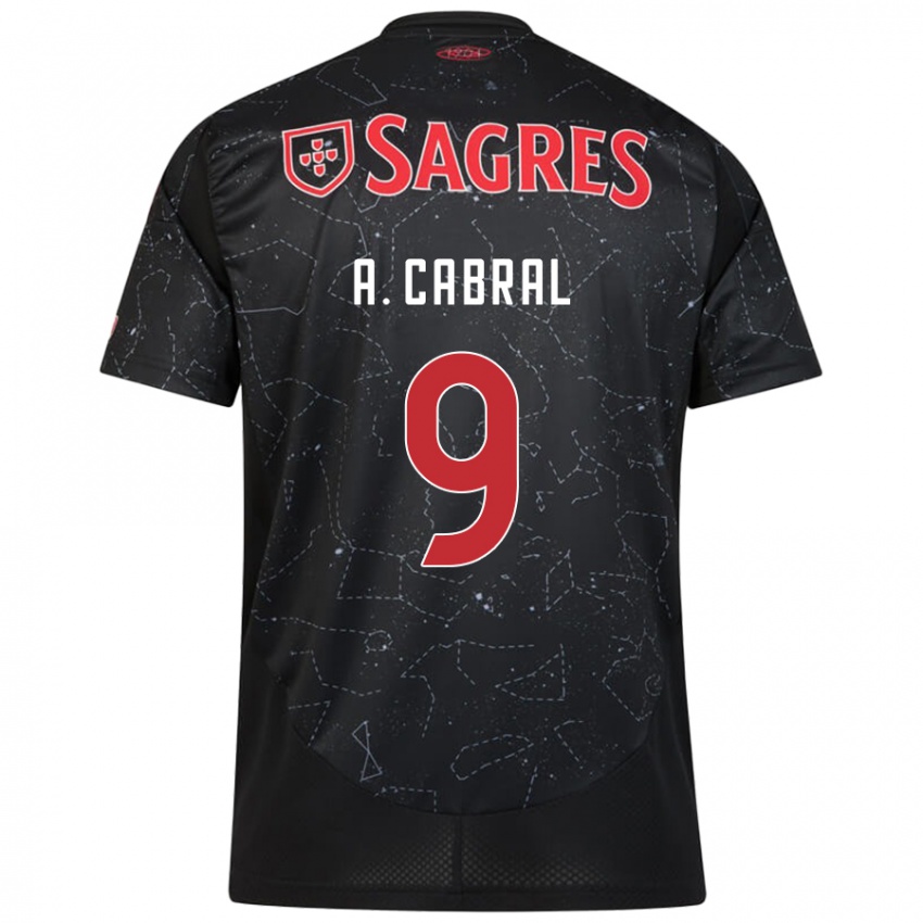 Uomo Maglia Arthur Cabral #9 Nero Rosso Kit Gara Away 2024/25 Maglietta