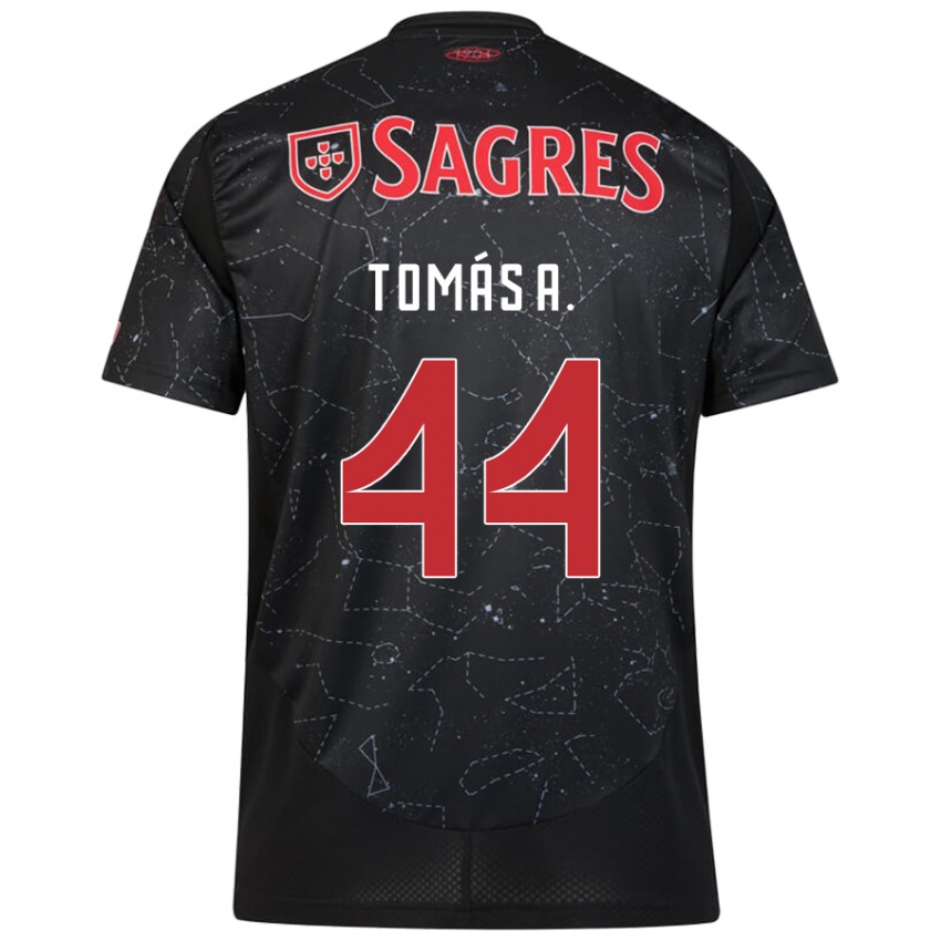 Uomo Maglia Tomas Araujo #44 Nero Rosso Kit Gara Away 2024/25 Maglietta