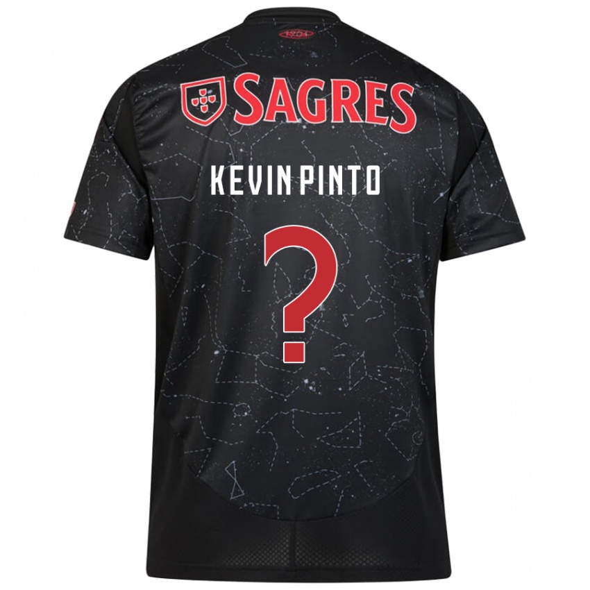 Uomo Maglia Kevin Pinto #0 Nero Rosso Kit Gara Away 2024/25 Maglietta