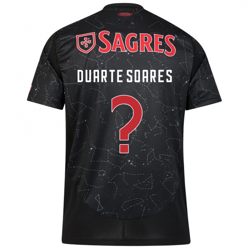 Uomo Maglia Duarte Soares #0 Nero Rosso Kit Gara Away 2024/25 Maglietta