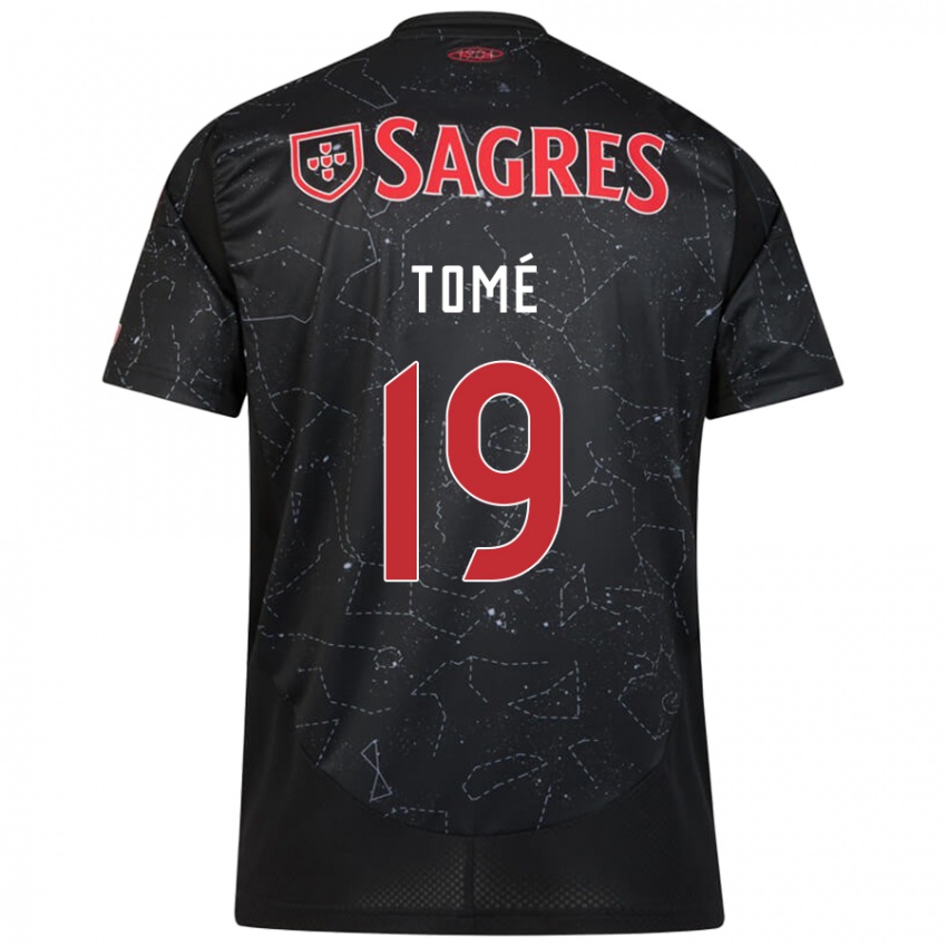 Uomo Maglia Olivio Tomé #19 Nero Rosso Kit Gara Away 2024/25 Maglietta