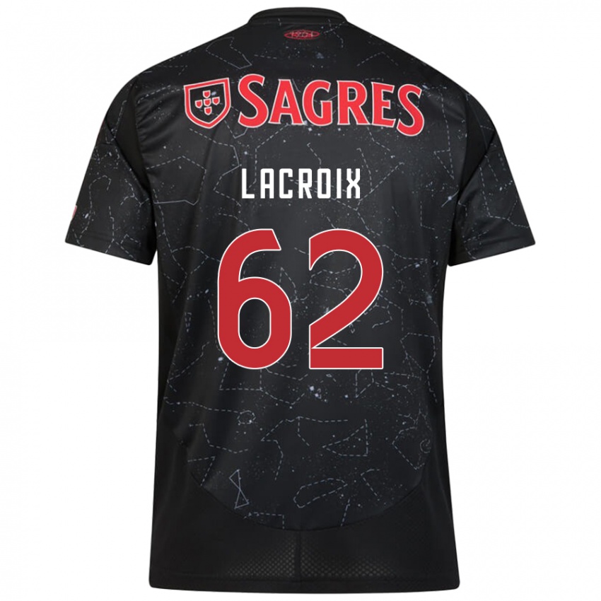 Uomo Maglia Lenny Lacroix #62 Nero Rosso Kit Gara Away 2024/25 Maglietta