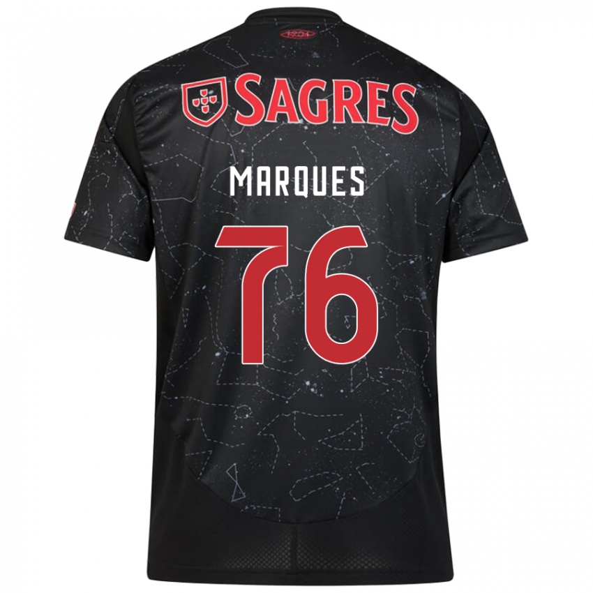 Uomo Maglia Gustavo Marques #76 Nero Rosso Kit Gara Away 2024/25 Maglietta