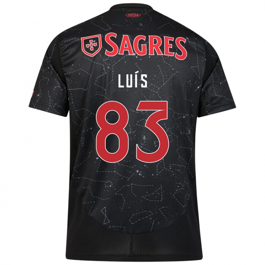 Uomo Maglia Rafael Luís #83 Nero Rosso Kit Gara Away 2024/25 Maglietta