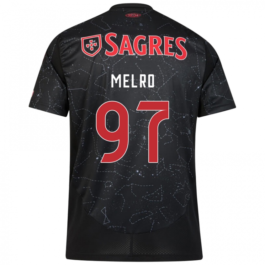 Uomo Maglia José Melro #97 Nero Rosso Kit Gara Away 2024/25 Maglietta