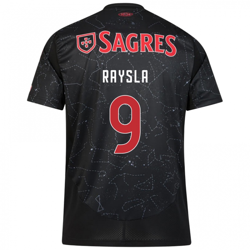 Uomo Maglia Nycole Raysla #9 Nero Rosso Kit Gara Away 2024/25 Maglietta