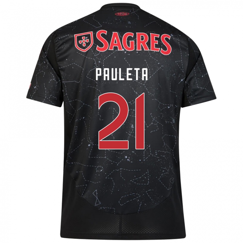 Uomo Maglia Pauleta #21 Nero Rosso Kit Gara Away 2024/25 Maglietta