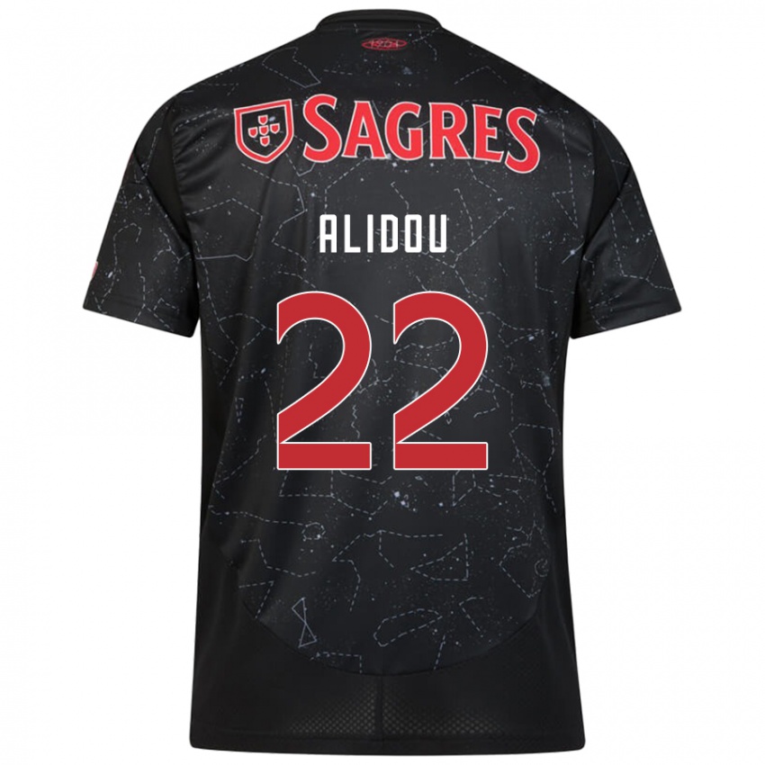 Uomo Maglia Marie-Yasmine Alidou #22 Nero Rosso Kit Gara Away 2024/25 Maglietta