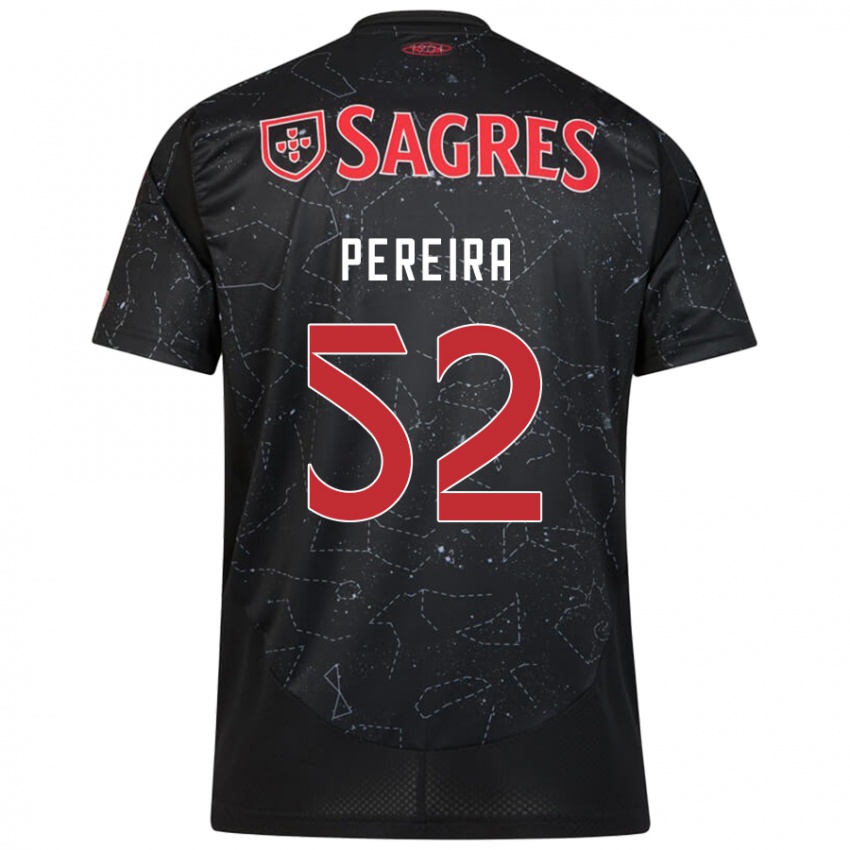 Uomo Maglia Henrique Pereira #52 Nero Rosso Kit Gara Away 2024/25 Maglietta