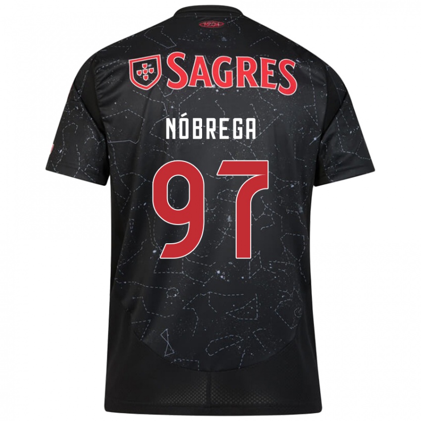 Uomo Maglia Ricardo Nóbrega #97 Nero Rosso Kit Gara Away 2024/25 Maglietta