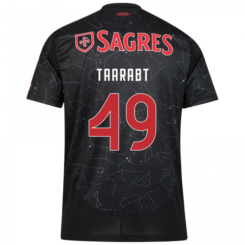 Uomo Maglia Adel Taarabt #49 Nero Rosso Kit Gara Away 2024/25 Maglietta