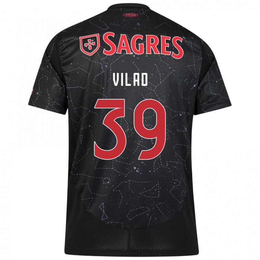 Uomo Maglia Carolina Vilao #39 Nero Rosso Kit Gara Away 2024/25 Maglietta