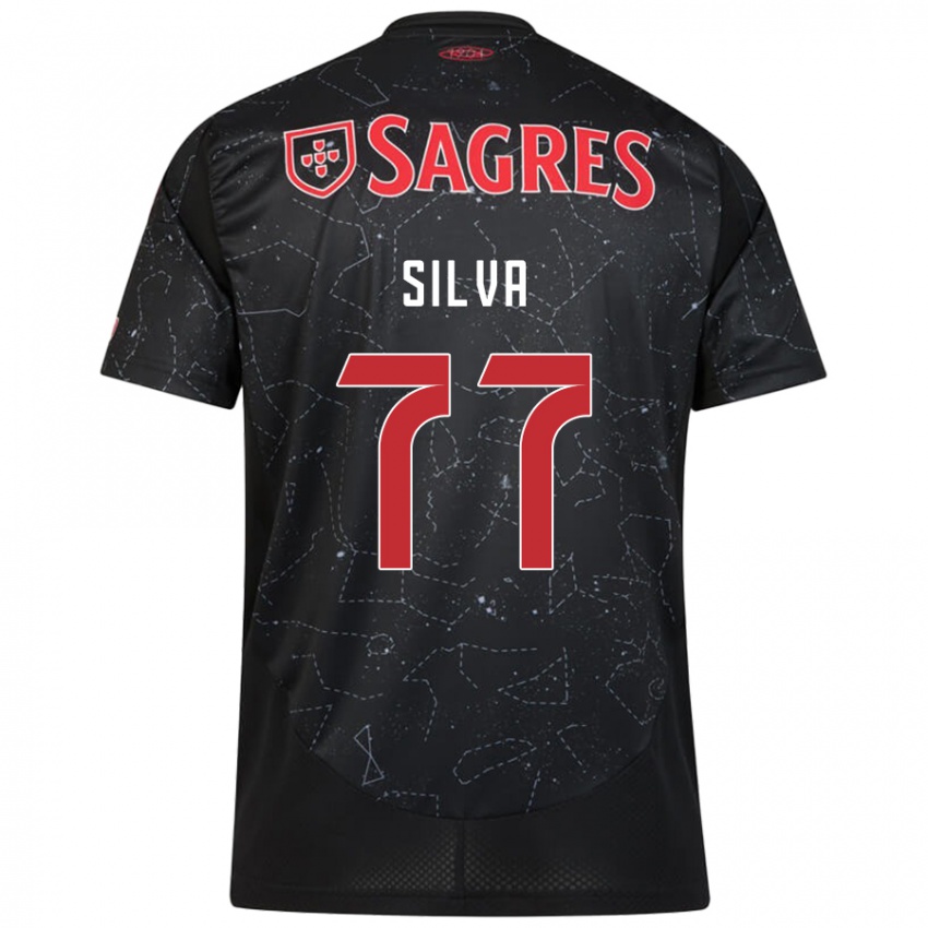 Uomo Maglia Jessica Silva #77 Nero Rosso Kit Gara Away 2024/25 Maglietta