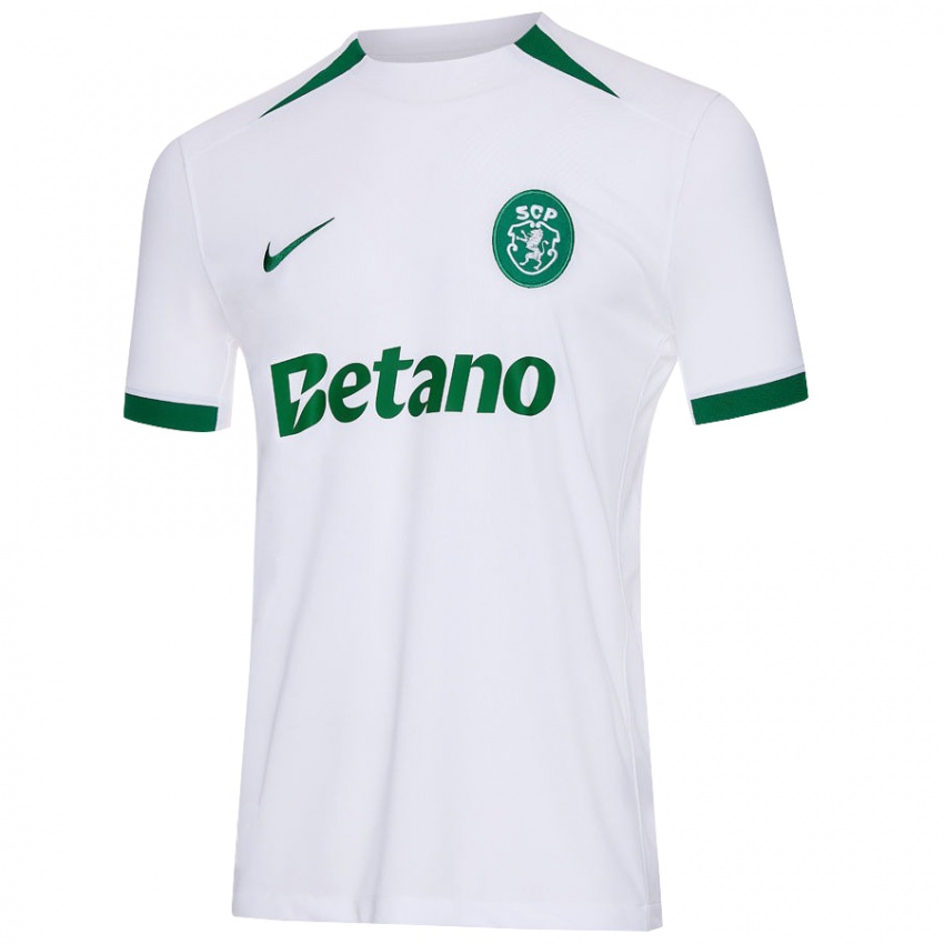 Uomo Maglia Ricardo Esgaio #47 Bianco Verde Kit Gara Away 2024/25 Maglietta