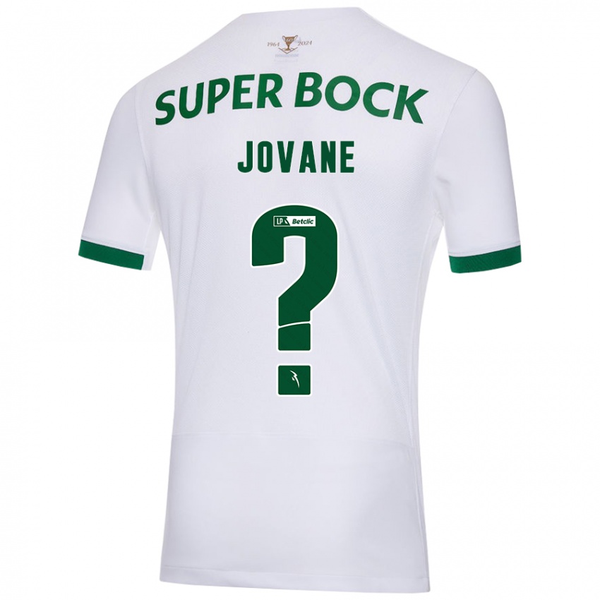 Uomo Maglia Jovane #0 Bianco Verde Kit Gara Away 2024/25 Maglietta