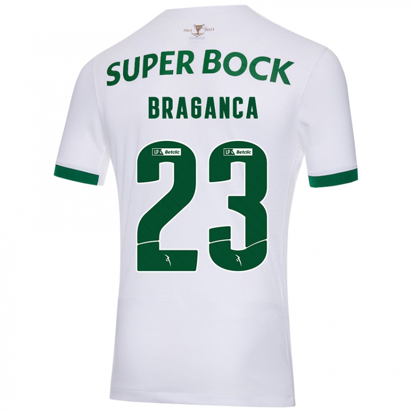 Uomo Maglia Daniel Braganca #23 Bianco Verde Kit Gara Away 2024/25 Maglietta