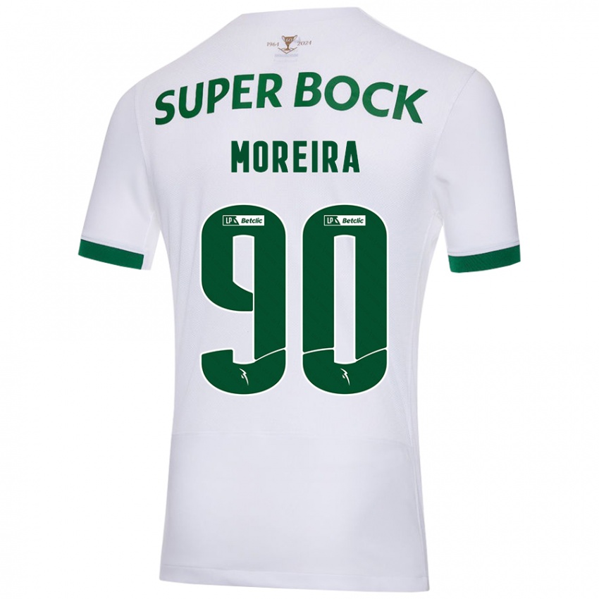 Uomo Maglia Afonso Moreira #90 Bianco Verde Kit Gara Away 2024/25 Maglietta