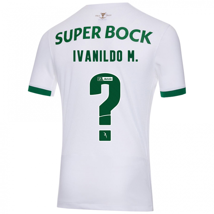 Uomo Maglia Ivanildo Mendes #0 Bianco Verde Kit Gara Away 2024/25 Maglietta