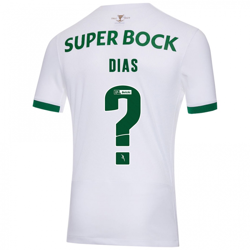 Uomo Maglia Lucas Dias #0 Bianco Verde Kit Gara Away 2024/25 Maglietta