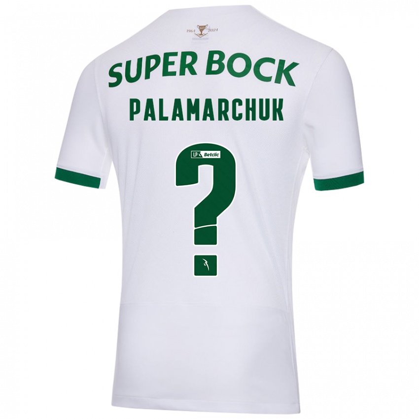 Uomo Maglia Cristiano Vitaly Palamarchuk #0 Bianco Verde Kit Gara Away 2024/25 Maglietta