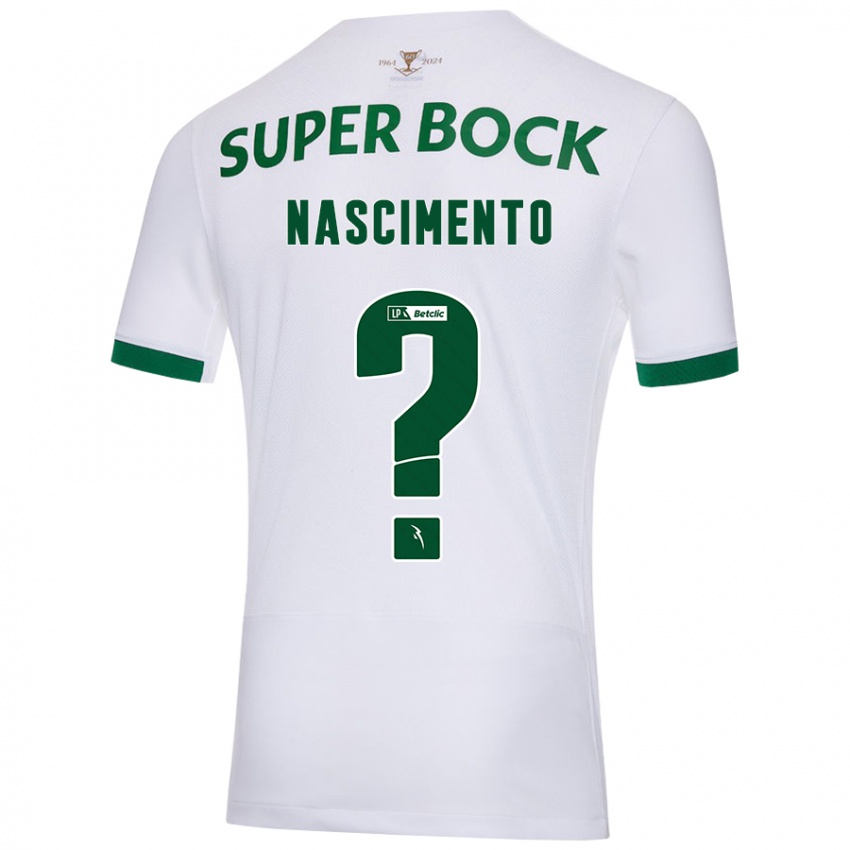 Uomo Maglia Sandro Nascimento #0 Bianco Verde Kit Gara Away 2024/25 Maglietta