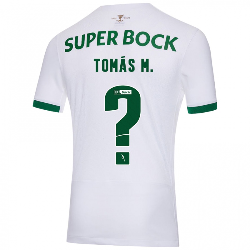 Uomo Maglia Tomás Mendes #0 Bianco Verde Kit Gara Away 2024/25 Maglietta