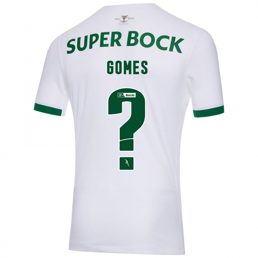 Uomo Maglia Frederico Gomes #0 Bianco Verde Kit Gara Away 2024/25 Maglietta