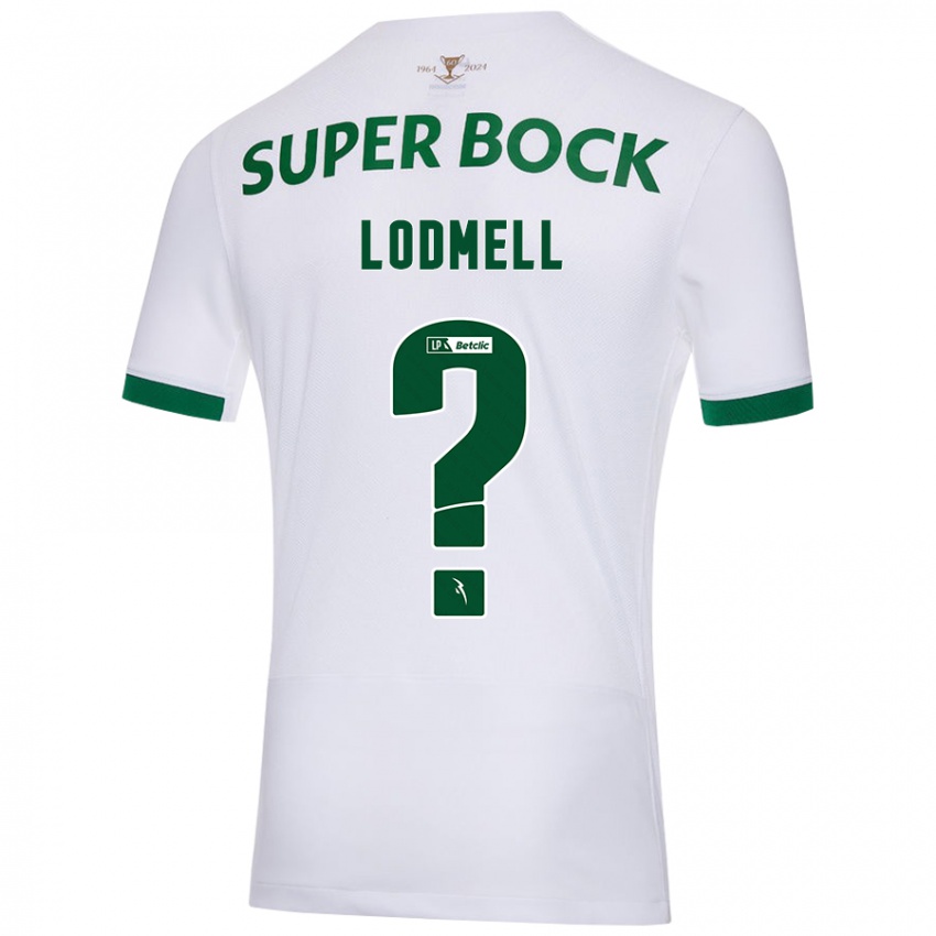 Uomo Maglia William Lodmell #0 Bianco Verde Kit Gara Away 2024/25 Maglietta