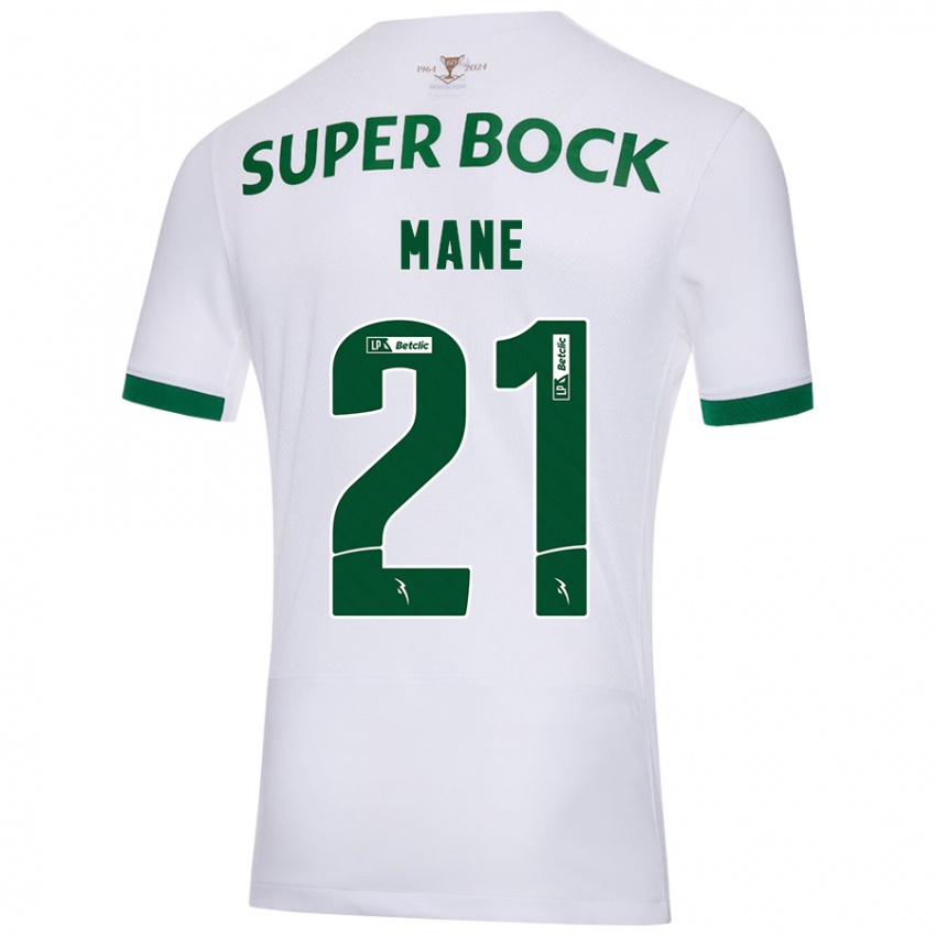 Uomo Maglia Isnaba Mane #21 Bianco Verde Kit Gara Away 2024/25 Maglietta