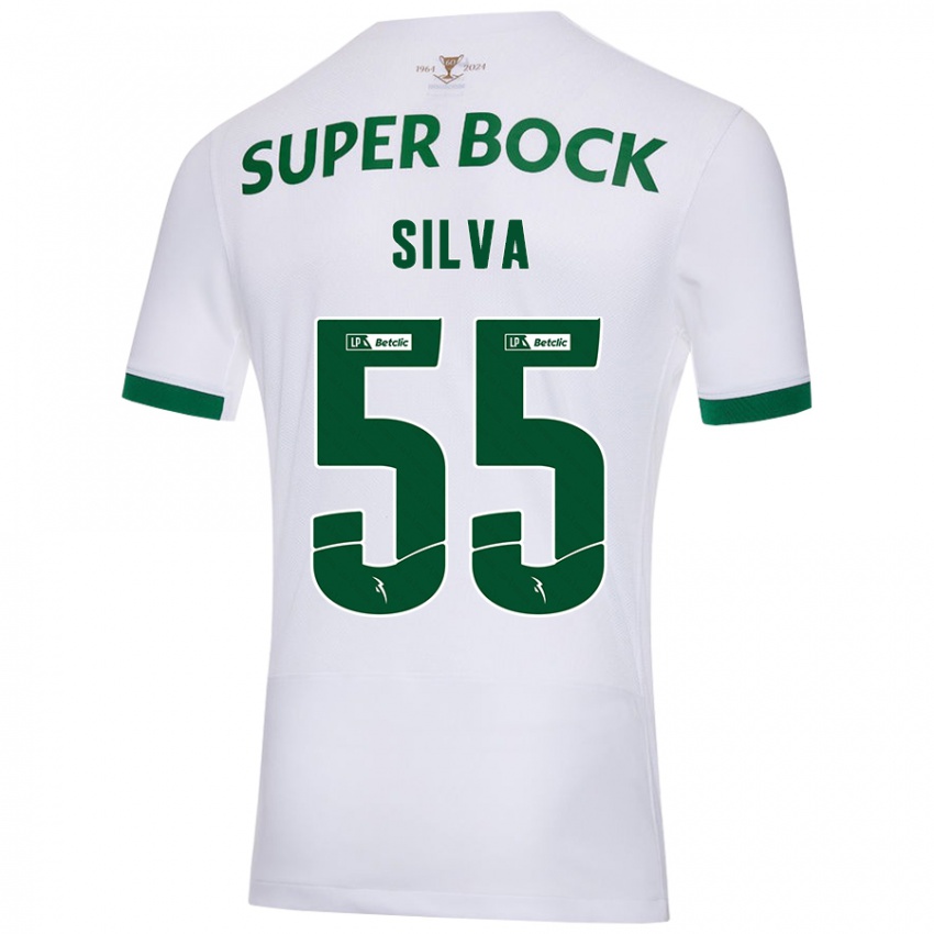 Uomo Maglia José Silva #55 Bianco Verde Kit Gara Away 2024/25 Maglietta