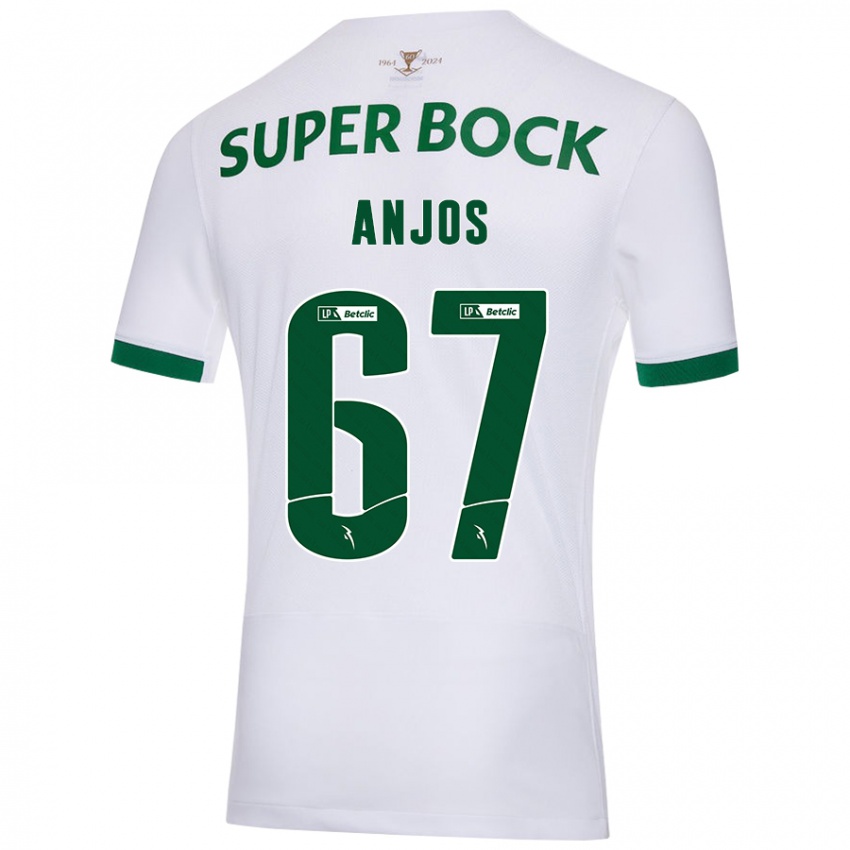 Uomo Maglia Lucas Anjos #67 Bianco Verde Kit Gara Away 2024/25 Maglietta