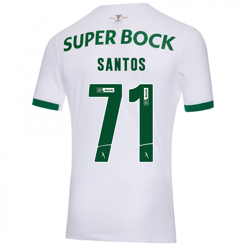 Uomo Maglia Denilson Santos #71 Bianco Verde Kit Gara Away 2024/25 Maglietta