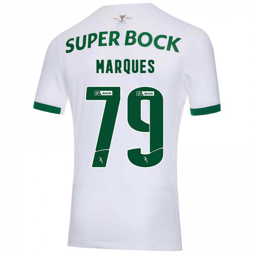 Uomo Maglia Rodrigo Marquês #79 Bianco Verde Kit Gara Away 2024/25 Maglietta