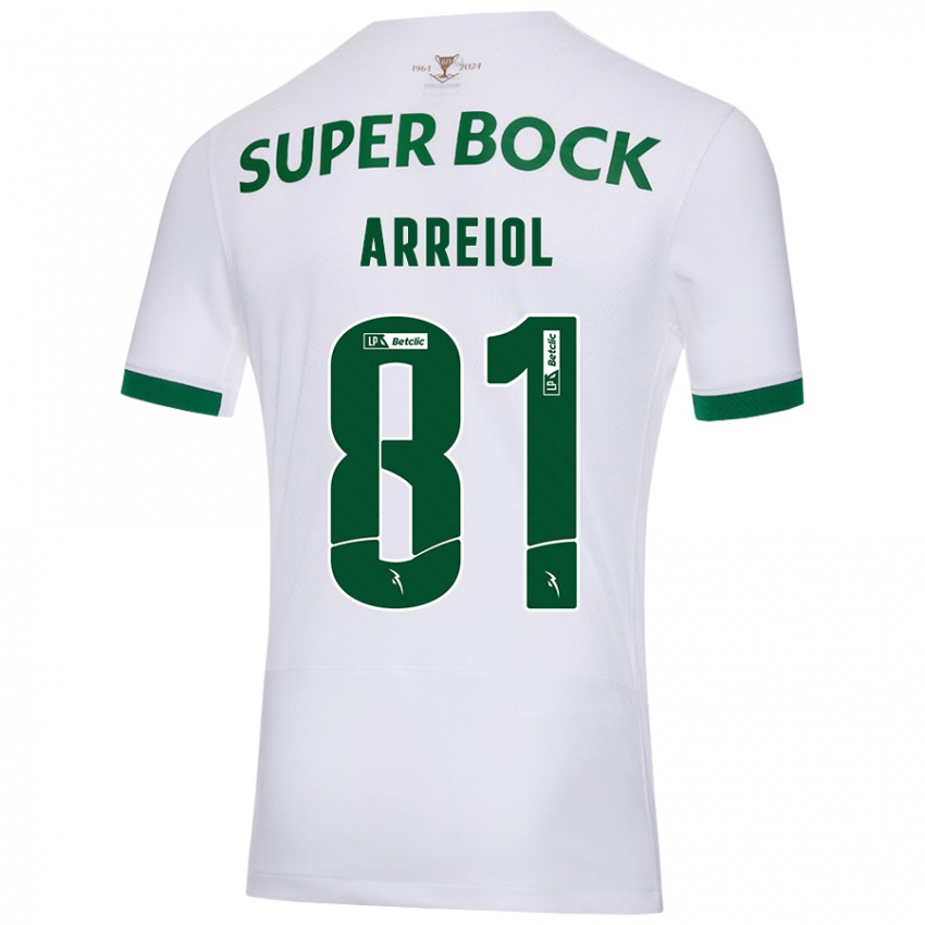 Uomo Maglia Henrique Arreiol #81 Bianco Verde Kit Gara Away 2024/25 Maglietta