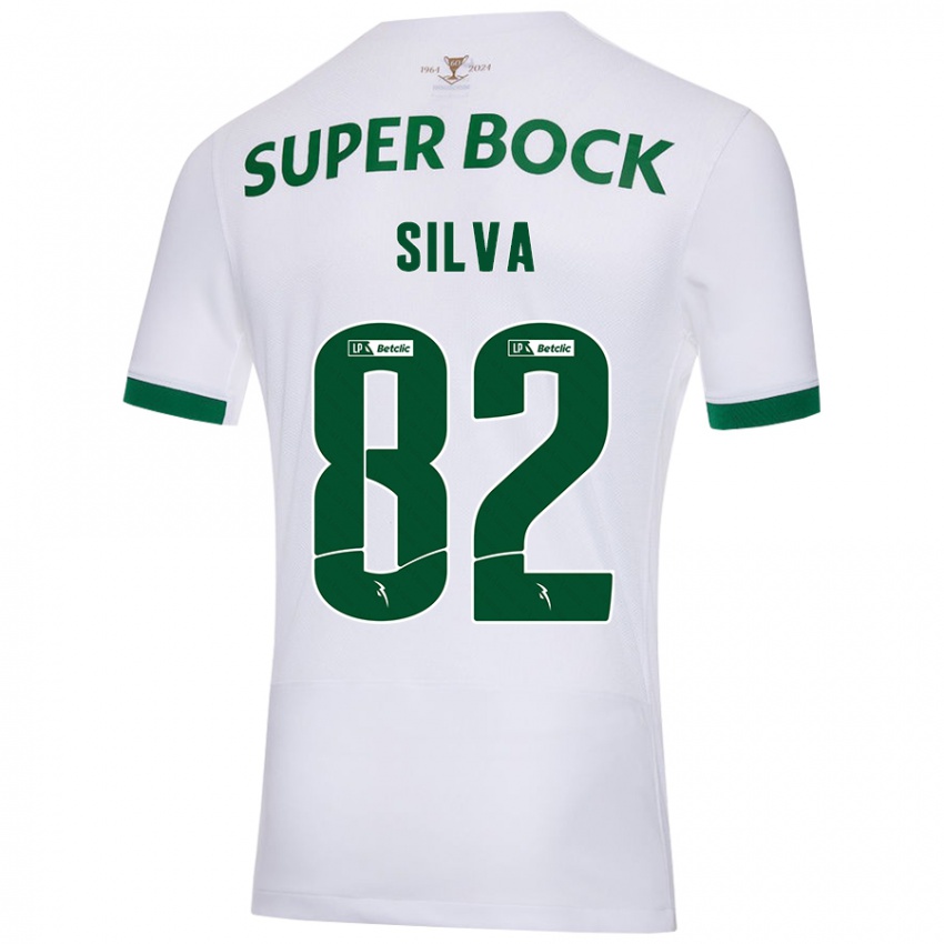 Uomo Maglia Gabriel Silva #82 Bianco Verde Kit Gara Away 2024/25 Maglietta