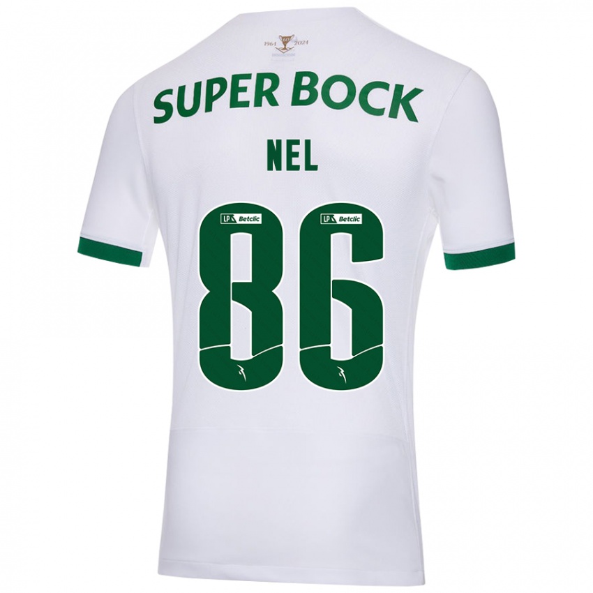 Uomo Maglia Rafael Nel #86 Bianco Verde Kit Gara Away 2024/25 Maglietta