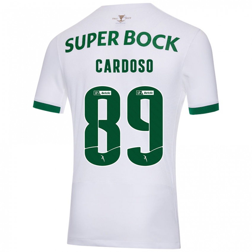 Uomo Maglia Nilton Cardoso #89 Bianco Verde Kit Gara Away 2024/25 Maglietta