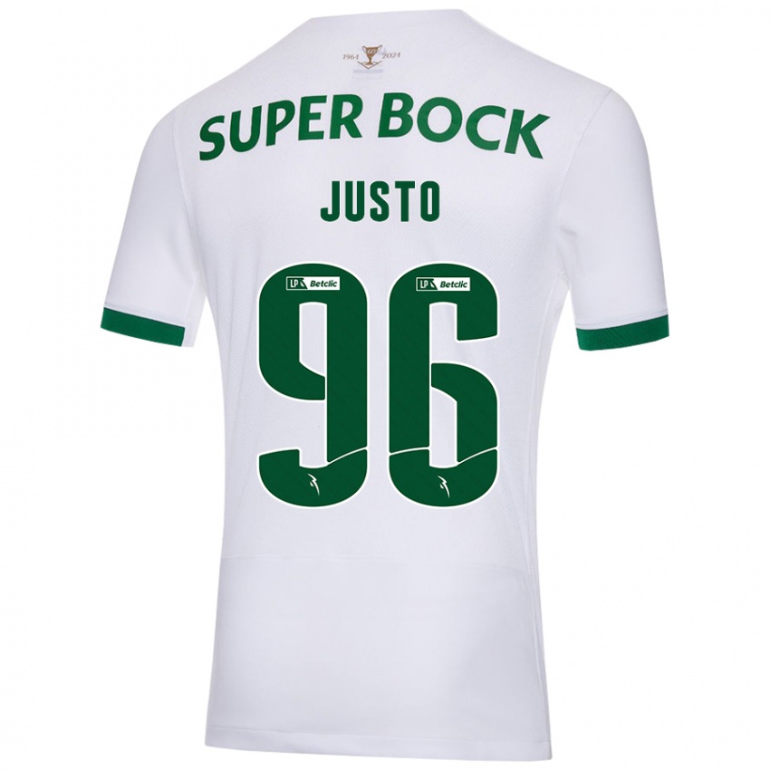 Uomo Maglia Samuel Justo #96 Bianco Verde Kit Gara Away 2024/25 Maglietta