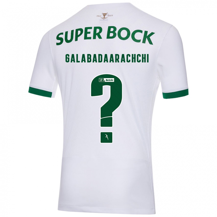 Uomo Maglia Jacynta Galabadaarachchi #0 Bianco Verde Kit Gara Away 2024/25 Maglietta