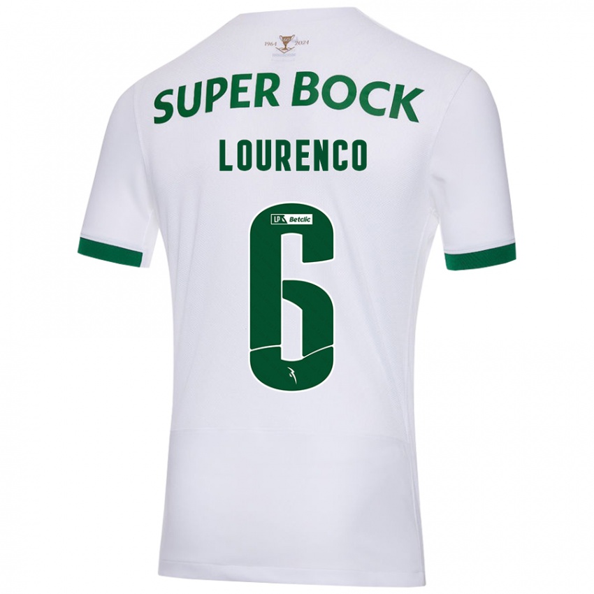 Uomo Maglia Bruna Lourenço Urbano Costa #6 Bianco Verde Kit Gara Away 2024/25 Maglietta