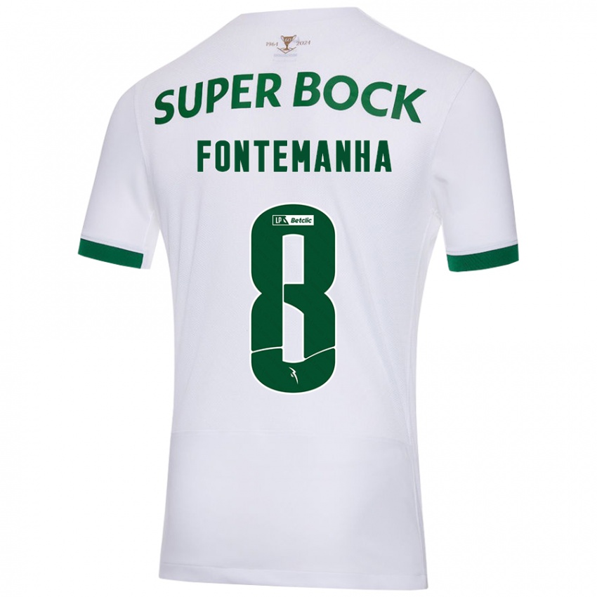 Uomo Maglia Rita Fontemanha #8 Bianco Verde Kit Gara Away 2024/25 Maglietta