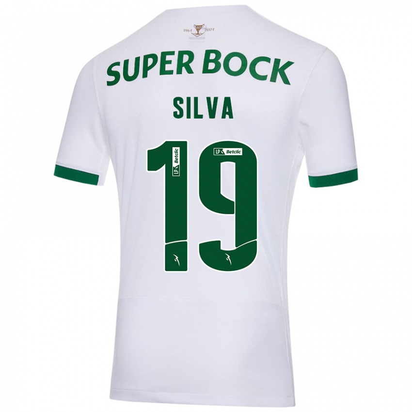 Uomo Maglia Diana Silva #19 Bianco Verde Kit Gara Away 2024/25 Maglietta